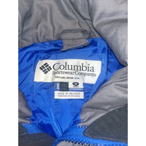 Columbia Jacket Large - Blue Coat with Missing Hood And Fleece Liner Medium - Picture 2 of 6